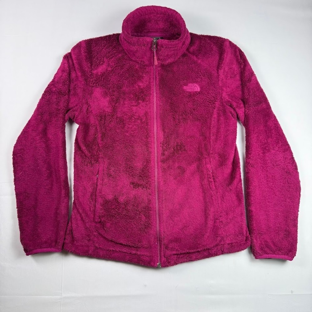 The North Face Osito 2 Jacket Womens Small Magenta Pink Full Zip Fleece Fuzzy
